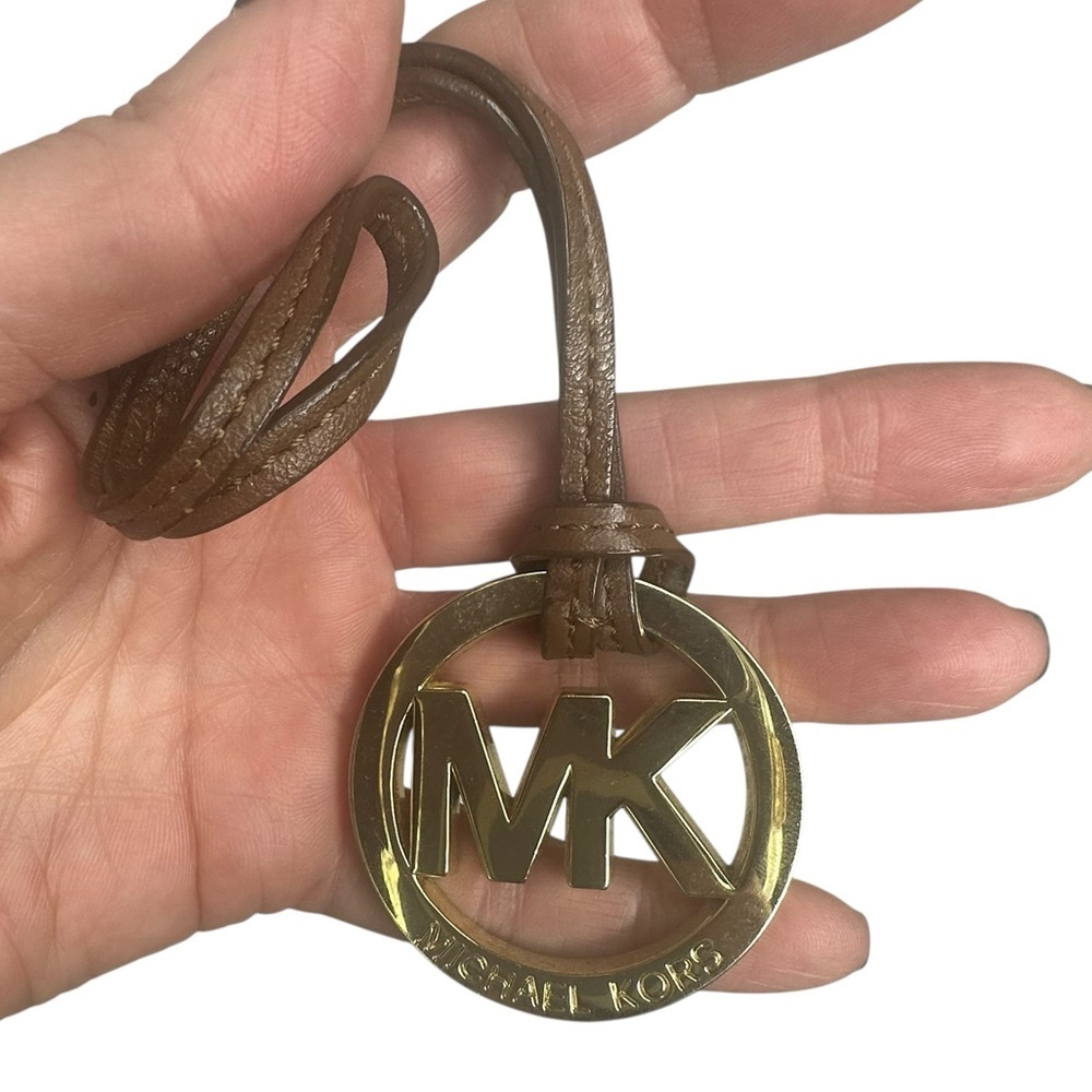 Michael Kors Leatger and Gold Bag Tag Accessory